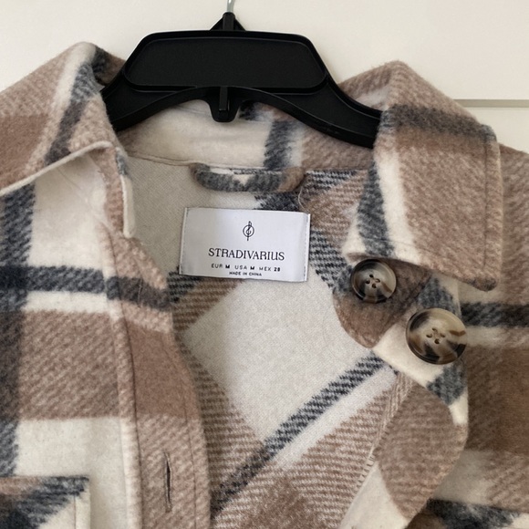 Stradivarius Women's Cropped Jacket Plaid Sz M NWOT Trend ZARA - Picture 3 of 5